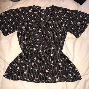 Sienna Sky peplum blouse with tie